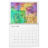 ART BY DAF 2024抽象芸術アートカラフルカレンダー カレンダー (1月 2026)