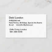 Art By Debi、名刺 名刺 (裏面)