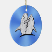 Art by Kids - Dolphins Huging – 青いオーナメント セラミックオーナメント (右)