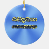 Art by Kids - Dolphins Huging – 青いオーナメント セラミックオーナメント (裏面)