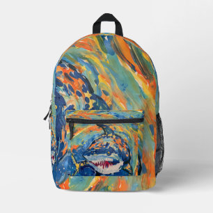 Art by Kids - Shark in海 プリントバックパック