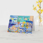 Art Card: Cornish Teatime （コーニッシュブルー） カード (黄色い花)