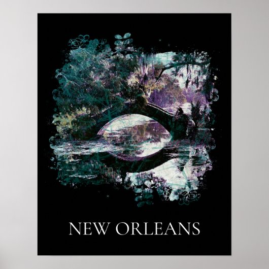*~* Art City Park New Orleans Bridge Painting ポスター (正面)