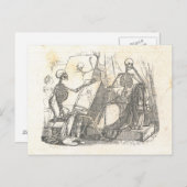 Art Class絵画でのポーズ設定のスケルトン ポストカード (正面/裏面)