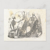 Art Class絵画でのポーズ設定のスケルトン ポストカード (正面)
