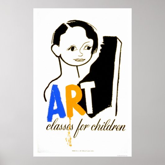 Art Classes Children 1940 WPA ポスター (正面)