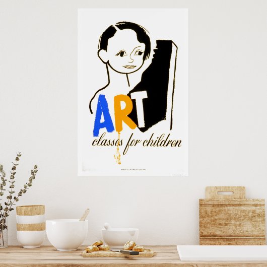 Art Classes Children 1940 WPA ポスター (キッチン)