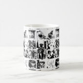 ART COLLAGE白黒 コーヒーマグカップ (中央)