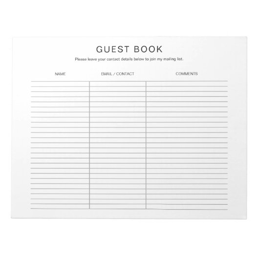 Art Craft Show Exhibit Fair Guestbook ノートパッド (正面)