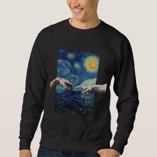 Art Creation Hands Starry Night Sweatshirt スウェットシャツ (正面)