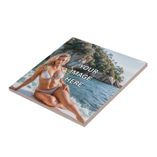 ART! 🎨 Custom Ceramic Tile – Add Image or Text タイル (側面)