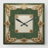 Art Deco スクエア壁時計 (正面)