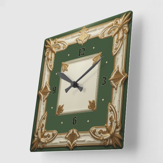Art Deco スクエア壁時計 (傾斜)