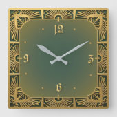 Art Deco スクエア壁時計 (正面)