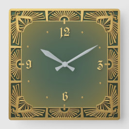 Art Deco スクエア壁時計