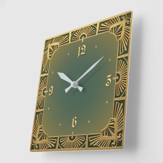 Art Deco スクエア壁時計 (傾斜)