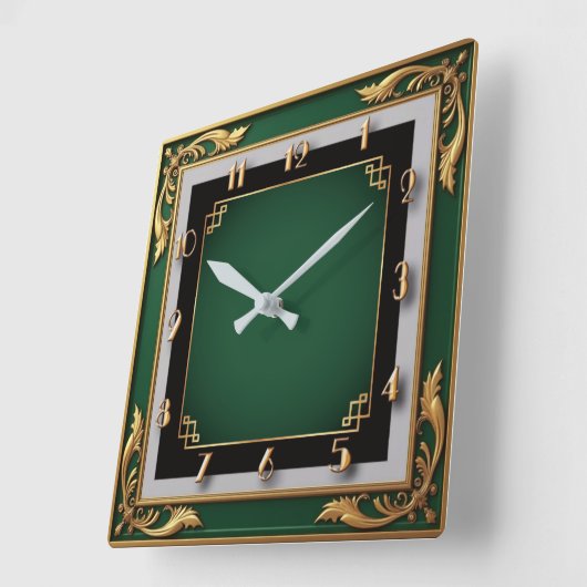 Art Deco スクエア壁時計 (傾斜)