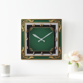 Art Deco スクエア壁時計 (ホーム)
