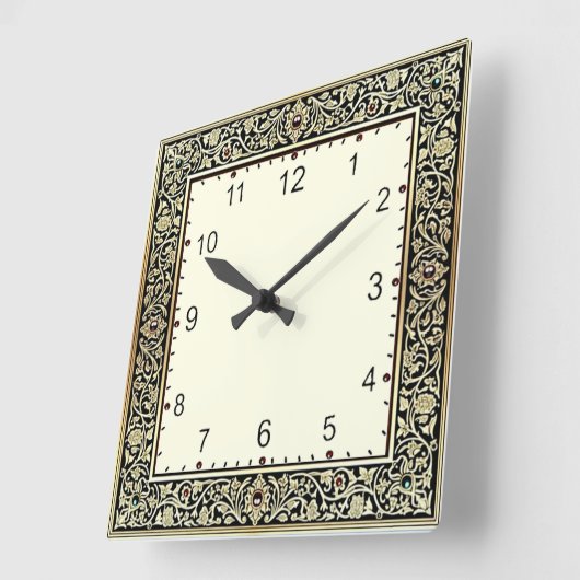 Art Deco スクエア壁時計 (傾斜)