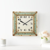 Art Deco スクエア壁時計 (ホーム)