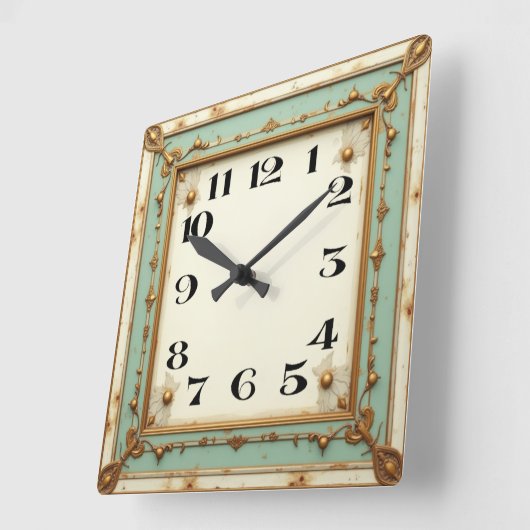 Art Deco スクエア壁時計 (傾斜)