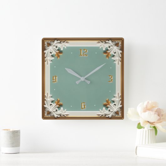 Art Deco  スクエア壁時計 (ホーム)