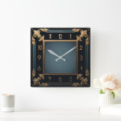 Art Deco スクエア壁時計 (ホーム)