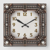 Art Deco スクエア壁時計 (正面)