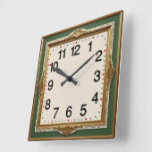 Art Deco スクエア壁時計 (傾斜)