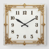 Art Deco スクエア壁時計 (正面)