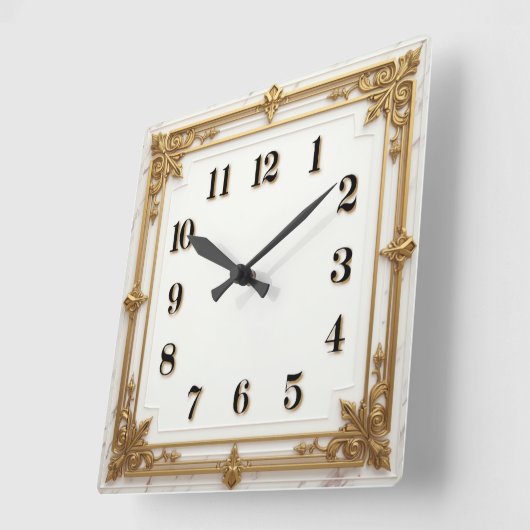 Art Deco スクエア壁時計 (傾斜)