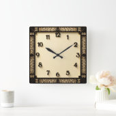 Art Deco スクエア壁時計 (ホーム)