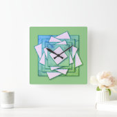 Art Deco スクエア壁時計 (ホーム)