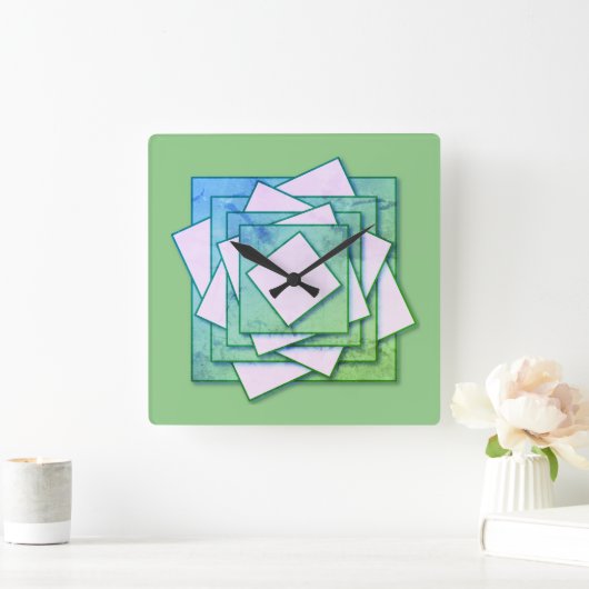 Art Deco スクエア壁時計 (ホーム)