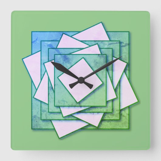 Art Deco スクエア壁時計 (正面)