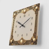 Art Deco スクエア壁時計 (傾斜)