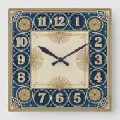 Art Deco スクエア壁時計 (正面)