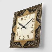 Art Deco スクエア壁時計 (傾斜)