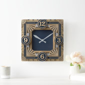 Art Deco スクエア壁時計 (ホーム)