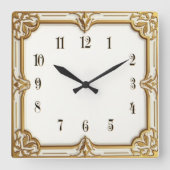 Art Deco スクエア壁時計 (正面)