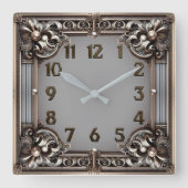 Art Deco スクエア壁時計 (正面)