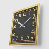 Art Deco スクエア壁時計 (傾斜)