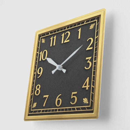 Art Deco スクエア壁時計 (傾斜)