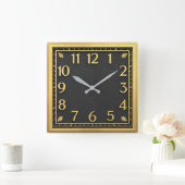 Art Deco スクエア壁時計 (ホーム)