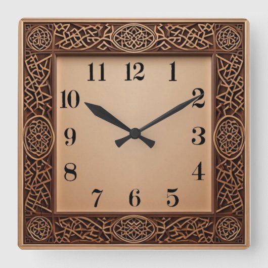 Art Deco スクエア壁時計 (正面)