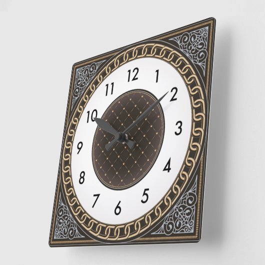 Art Deco スクエア壁時計 (傾斜)