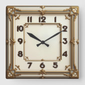 Art Deco スクエア壁時計 (正面)