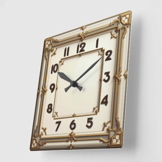 Art Deco スクエア壁時計 (傾斜)