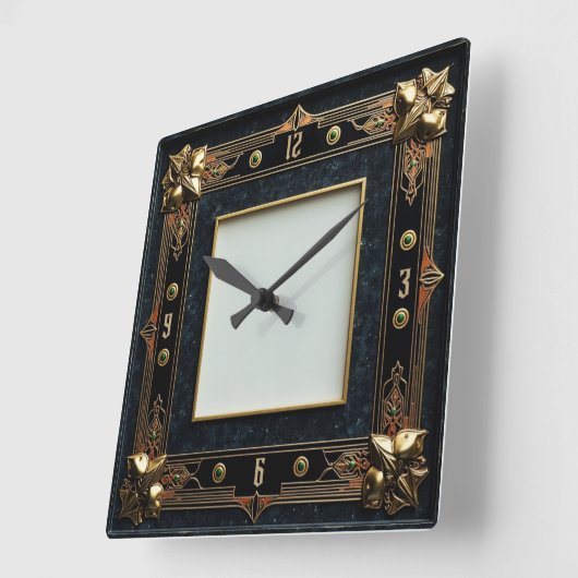 Art Deco スクエア壁時計 (傾斜)