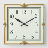 Art Deco スクエア壁時計 (正面)
